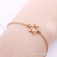 Cadena de pulseras de estrella de David para mujer, pulsera de aleación de mujer de moda simple, agente de compra de joyas con hexagrama